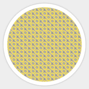 Fine Yellow Daisy Floral Pattern Circle Sticker
